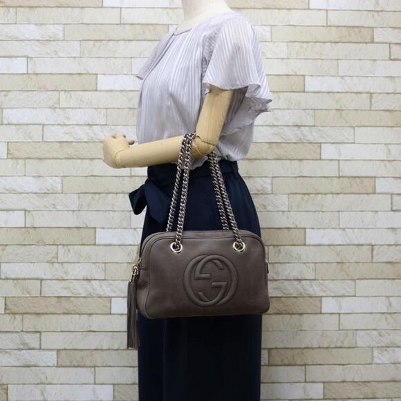 Gucci Shoulder Bag Soho Chain Interlocking Brown - Picture 2 of 11